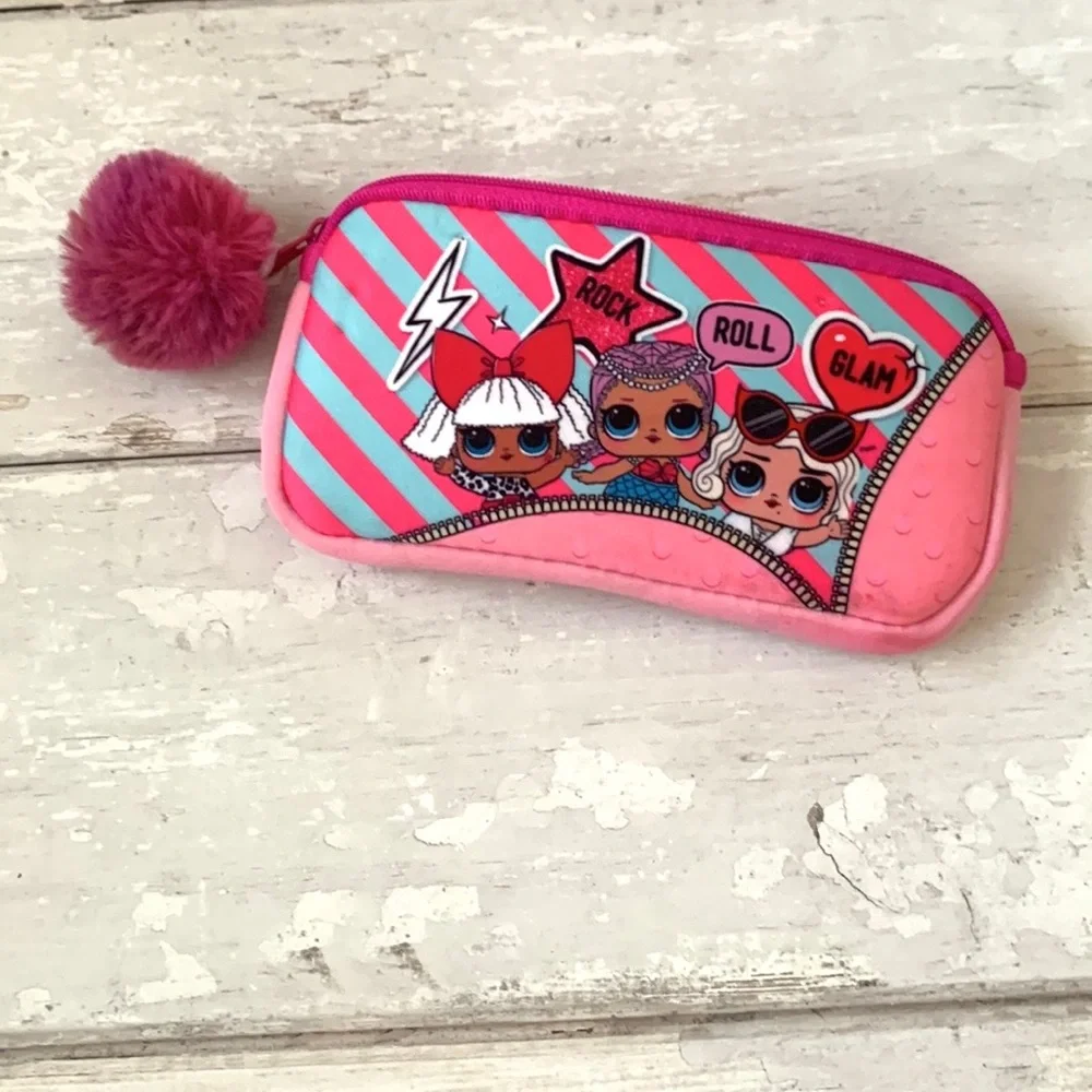 Girls Lol Doll Sunglasses & Carrying Case Pink Glitter Fits Toddlers & Kids
